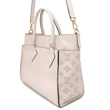 LOUIS VUITTON On My Side Beige M55802 Monogram Mahina Calf Leather Size MM