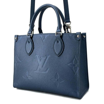 LOUIS VUITTON Onthego Navy Blue M58956 Monogram Empreinte Leather Grain Leather Size PM