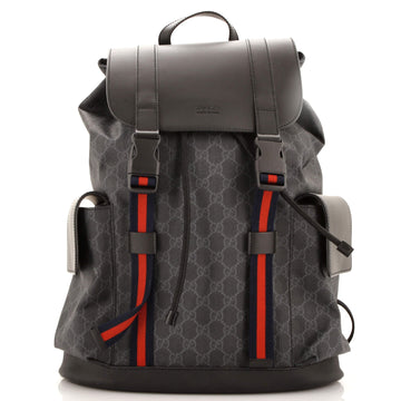 Double Pocket Buckle Backpack EC Coated Canvas Large