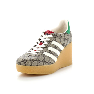 x Adidas Women's Gazelle Wedge Sneakers EC Coated Canvas with Rubber