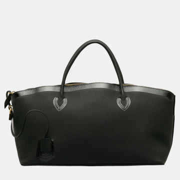 Black Leather Lockit East-West Handbag
