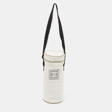 White Quilted Nylon Sport Line Bottle Holder