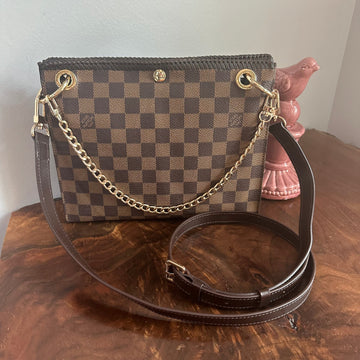The Swan Crossbody -CS Damier in Brown
