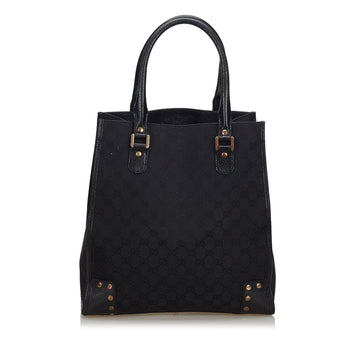 G*G Black Canvas Fabric CS Tote Bag Italy