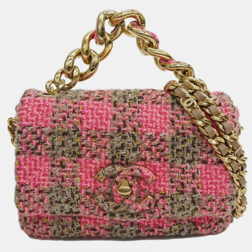 Quilted Tweed Small Elegant Chain Flap Bag
