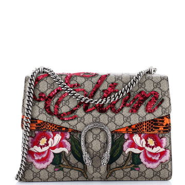 Dionysus Bag Embroidered EC Coated Canvas with Python Medium