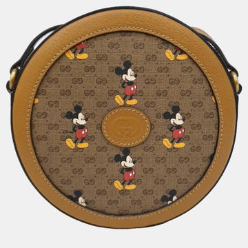 Beige GG Canvas Disney Round Crossbody Bag