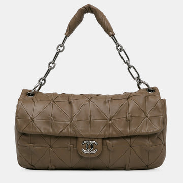 Jumbo Quilted Lambskin Origami Soft Squares Flap Bag