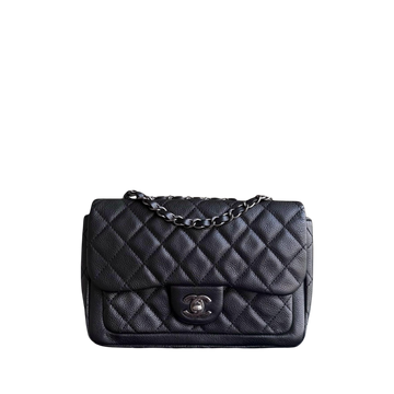 Chanel Seasonal Flap - 24CM Caviar Grained Calfskin Black Silver Hardware Series 18