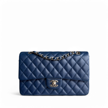 Chanel Classic Flap Medium - Caviar 25CM Quilted Dark Blue Light Gold Hardware Series 27