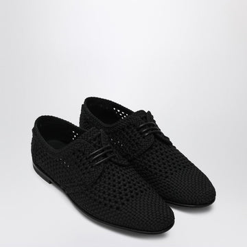 Dolce&Gabbana Black Woven Fabric Derby Men