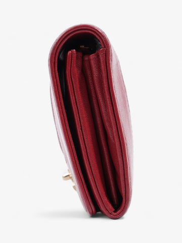 Chanel Mademoiselle Long Wallet Red Caviar Leather