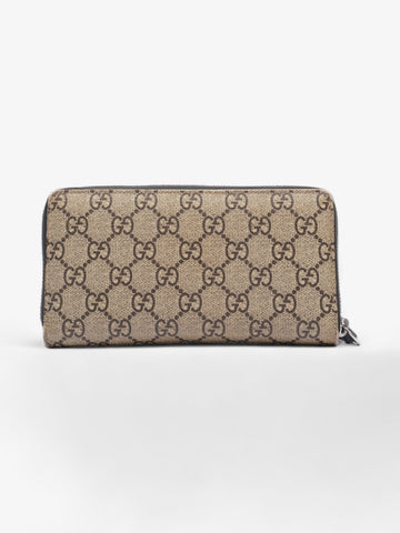 Gucci Snake Zip Around Wallet Beige And Ebony EC Supreme Coated Canvas