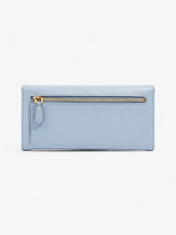 Prada Long Flap Wallet Light Blue Saffiano Leather
