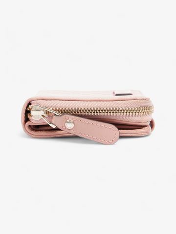 Gucci Gucci Micro Guccissima 449395 Leather Compact Wallet Pink   ? Engraving Pink Embossed Leather