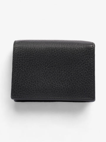 Gucci EC Marmont Leather Compact Wallet Black Grained Leather