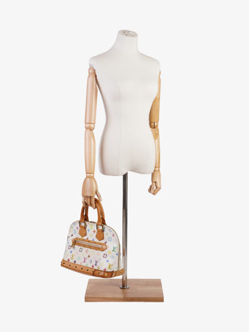 Louis Vuitton Louis Vuitton Alma  White / Multicolour  Canvas PM
