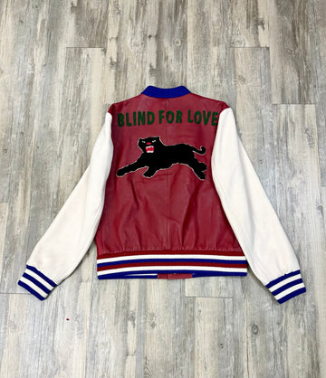 Gucci Bee Leather Varsity Jacket