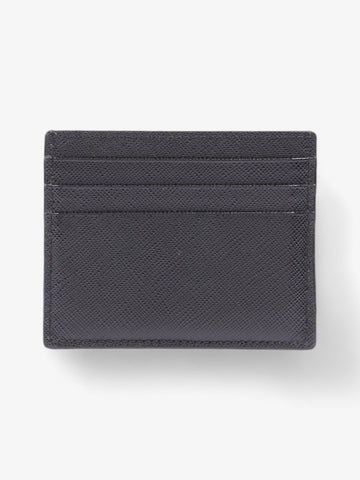 Prada Card Case Holder Black Saffiano Leather