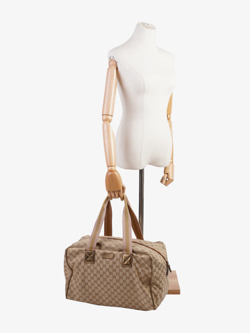 Gucci Interlocking G Travel Bag EC Supreme / Gold / Pink Canvas