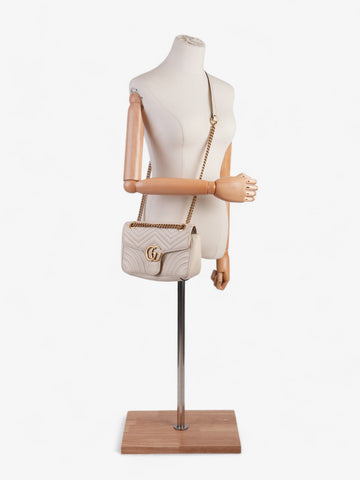 Gucci EC Marmont White Matelasse Leather Small