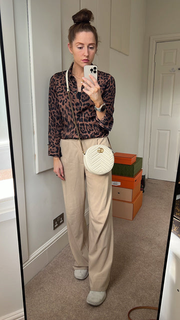 Gucci EC Round White Marmont Small Shoulder Bag