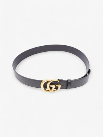 Gucci EC Marmont Wide Belt Black / Gold Leather 105cm / 42"