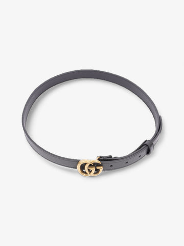 Gucci EC Marmont Thin Belt Black / Gold Leather 75cm / 30"