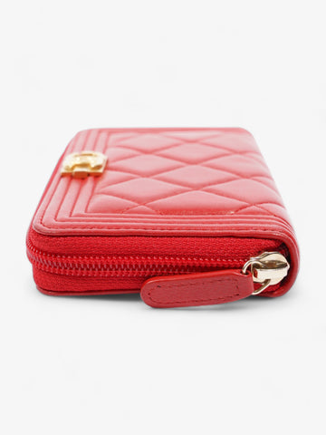 Chanel Coin Case Red Lambskin Leather