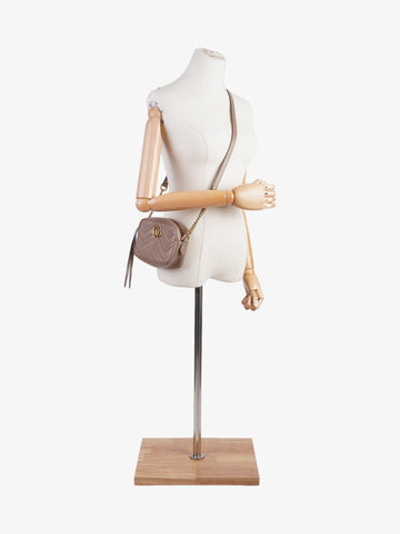 Gucci EC Marmont Taupe Matelasse Leather Mini