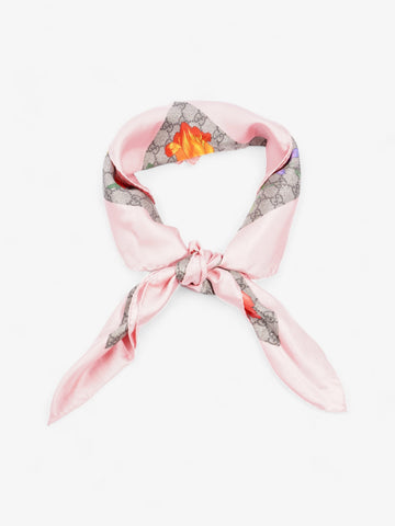 Gucci EC Flora Print Scarf Pink / EC Supreme / Multicolour Silk 90 x 90cm