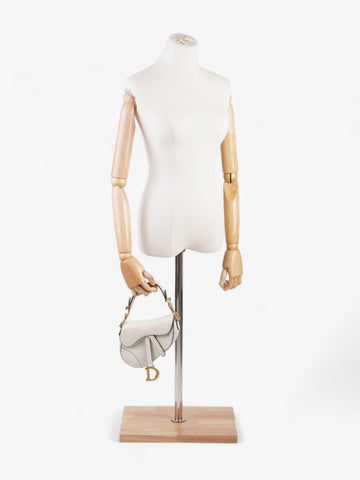 Christian Dior Saddle Bag White Calfskin Leather Mini