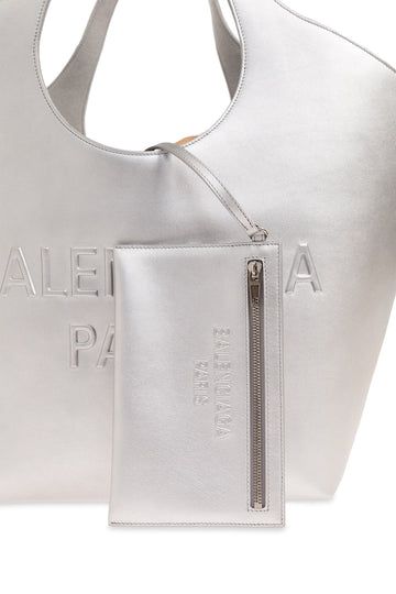 BALENCIAGA METALLIC CALFSKIN MEDIUM MARY KATE TOTE BAG