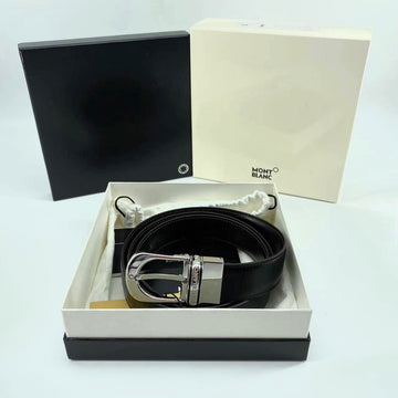 Mont Blanc Men's black leather belt TWS