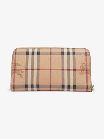 Burberry Zip Around Wallet Haymarket Check Canvas
