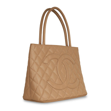Chanel Vintage Medallion Tote - Beige