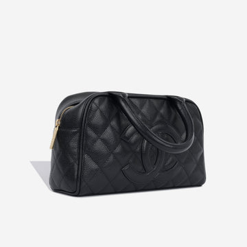 Vintage Quilted Bowler Tote