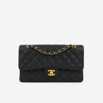 Chanel - Medium Classic Flap - Black Quilted Caviar GHW -