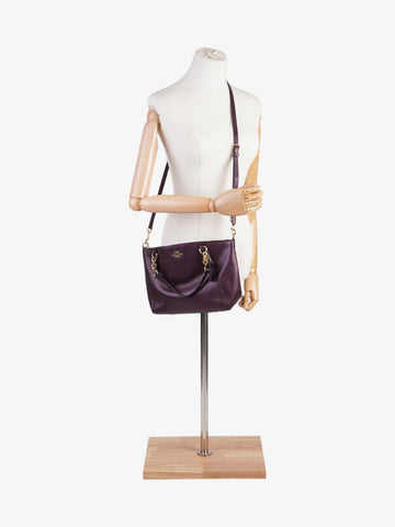 Coach Kelsey Chain Satchel Purple Leather Small