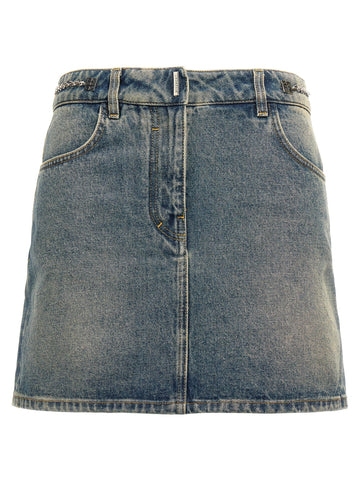 Givenchy Women Denim Mini Skirt