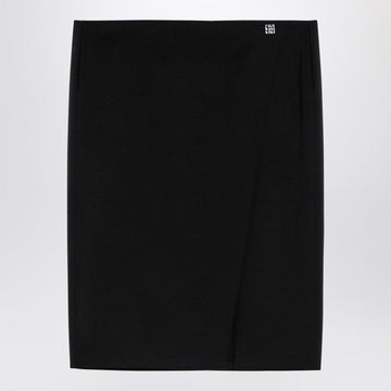 Givenchy Black Wool Skirt With Metal Button 4G Women