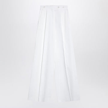 Givenchy White Pleated Cotton Trousers Women