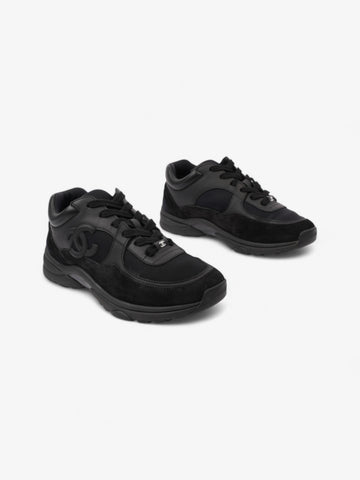 Chanel CC Logo Sneakers Black Suede EU 38 UK 5