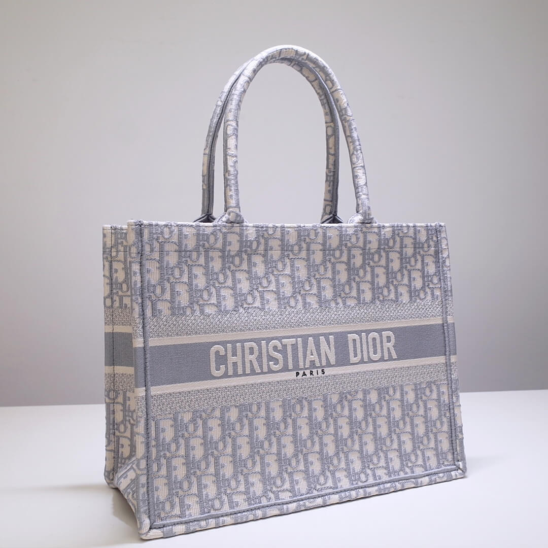 DIR Book Tote black BIG Handbag 1286 Embroidery LOGO beige