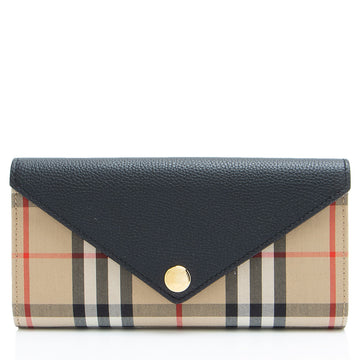 Burberry Check Calfskin Halton Continental Wallet