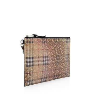 Burberry Calfskin B Hologram Flat Pouch (SHF-PFSFal)