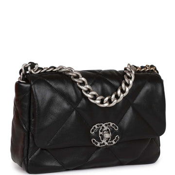 Chanel Medium  Flap Bag Black Lambskin Mixed Hardware