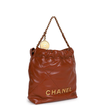 Chanel Mini  Bag Brown Calfskin Gold Hardware