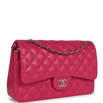 Chanel Jumbo Classic Double Flap Pink Lambskin Silver Hardware