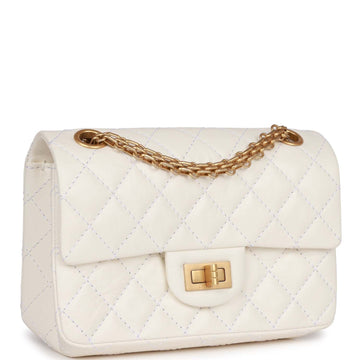 Chanel Mini Reissue  . Flap White Aged Calfskin Antique Gold Hardware